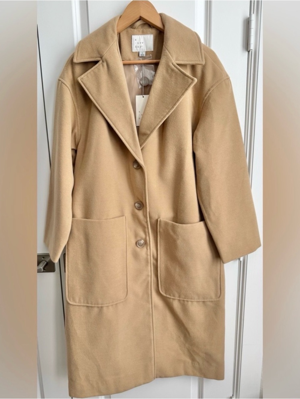 a new day Camel Single-Breasted Trench Coat
